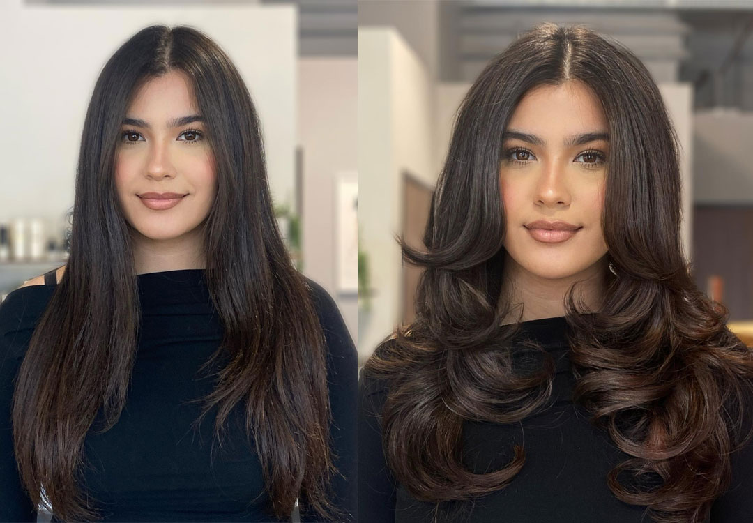 Stunning hairstyle transformation — before and after AI try-on